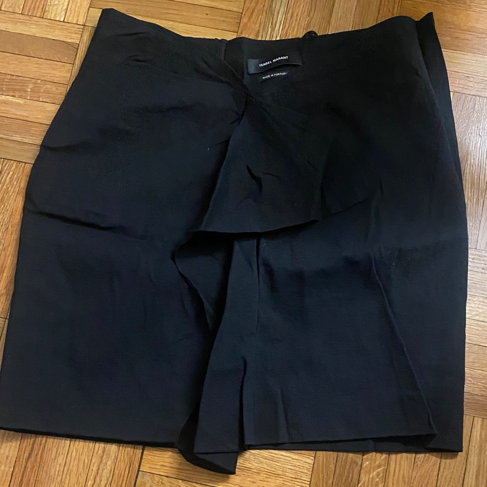 Isabel Marant Black Asymmetric Ruffle Mini Skirt